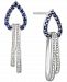 Sapphire (1/2 ct. t. w. ) & Diamond (1/4 ct. t. w. ) Looped Drop Earrings in 14k White Gold