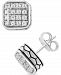 Effy Men's White Sapphire Square Cluster Stud Earrings (5/8 ct. t. w. ) in Sterling Silver
