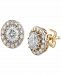 Diamond Halo Stud Earrings (1-1/2 ct. t. w. ) in 10k Gold