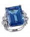 Blue Topaz (28 1/4 ct. t. w. ) and Diamond (1 3/4 ct. t. w. ) Ring in 14k White Gold
