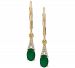 Emerald (7/8 ct. t. w. ) & Diamond (1/20 ct. t. w. ) Drop Earrings in 10k Gold