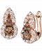 Le Vian Chocolate Diamond (1/2 ct. t. w. ) & Nude Diamond (3/8 ct. t. w. ) Leverback Earrings in 14k Rose Gold or White Gold
