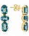 Lali Jewels London Blue Topaz Oval Drop Earrings (8 ct. t. w. ) in 14k Gold