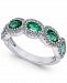 Emerald (1-1/10 ct. t. w. ) and Diamond (1/5 ct. t. w. ) Ring in 14k White Gold