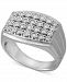 Men's Diamond Cluster Ring (1/2 ct. t. w. ) in Sterling Silver or 14k Gold-Plated Silver