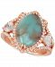 Le Vian Sky Aquaprase (15 x 10mm) & White Topaz (1-1/6 ct. t. w. ) Statement Ring in 14k Rose Gold, Created for Macy's