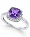 Amethyst (1-1/5 ct. t. w. ) and Diamond (1/10 ct. t. w. ) Ring in 14k White Gold