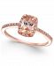Morganite (3/4 ct. t. w. ) and Diamond (1/10 ct. t. w. ) Ring in 14k Rose Gold