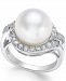 Cultured South Sea Pearl (12mm) and Diamond (5/8 ct. t. w. ) Ring in 14k White Gold