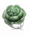 Dyed Green Jade Rose Ring in Sterling Silver
