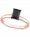 Black Diamond Emerald-Cut Solitaire Engagement Ring (1 ct. t. w. ) in 14k Rose Gold