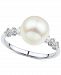 Cultured Freshwater Pearl (9mm) & Diamond (1/6 ct. t. w. ) Ring in 14k White Gold