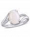 Opal (1-5/8 ct. t. w. ) and Diamond (1/10 ct. t. w. ) Oval Twist Ring in Sterling Silver