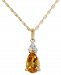 Citrine (5/8 ct. t. w. ) & Diamond Accent Pendant Necklace in 14k Gold, 16" + 2" extender