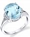 Aquamarine (4-1/3 ct. t. w. ) & Diamond (1/20 ct. t. w. ) Ring in Sterling Silver