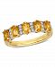 Citrine (1-1/6 ct. t. w. ) and Diamond (1/6 ct. t. w. ) Semi Eternity Ring in 14k Yellow Gold