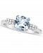Aquamarine (1-1/4 ct. t. w. ) and Diamond (1/10 ct. t. w. ) Ring in Sterling Silver