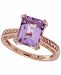 Pink Amethyst (3 ct. t. w. ) & Diamond (1/4 ct. t. w. ) Ring in 14k Rose Gold