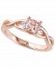 Morganite (1/3 ct. t. w. ) & Diamond Accent Braided Shank Ring in 18k Rose Gold-Plated Sterling Silver