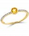 Effy Yellow Sapphire (1/3 ct. t. w. ) & Diamond (1/8 ct. t. w. ) Bezel Ring in 14k Gold