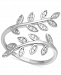 Giani Bernini Cubic Zirconia Leaf Bypass Ring in Sterling Silver, Created for Macy's