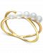 Effy Cultured Freshwater Pearl (3mm) Crisscross Ring in 14k Gold