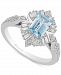 Enchanted Disney Fine Jewelry Aquamarine (7/8 ct. t. w. ) & Diamond (1/3 ct. t. w. ) Elsa Ring in 14k White Gold