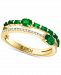 Effy Emerald (3/4 ct. t. w. ) & Diamond (1/10 ct. t. w. ) Stack Look Double Row Ring in 14k Gold