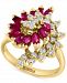 Effy Ruby (1-3/8 ct. t. w. ) & Diamond (5/8 ct. t. w. ) Spiral Cluster Ring in 14k Gold