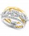 Effy Diamond Ring Triple Row Chain Link Statement Ring (3/4 ct. t. w. ) in 14k Gold & White Gold