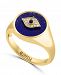 Effy Lapis Lazuli, Sapphire Accent, & Diamond (1/20 ct. t. w. ) Evil Eye Ring in 14k Gold