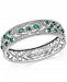 Emerald(2-1/2 c. t. t. w. ) & Diamond(1/3 c. t. t. w. ) Bangle Bracelet in Sterling Silver