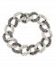 Marcasite and Crystal Pave Oval Link 7 1/2" Bracelet in Sterling Silver