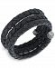 American West Braided Leather Coil Wrap Bracelet in Sterling Silver