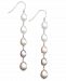 Multi-Colored Cultured Freshwater Pearl Linear Earrings in Sterling Silver (7mm)