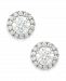 Diamond Round Halo Stud Earrings in 14k White Gold (3/4 ct. t. w. )