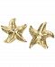 Patterned Starfish Stud Earrings in 10k Gold
