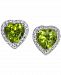 Peridot (1-5/8 ct. t. w. ) & Diamond (1/6 ct. t. w. ) Heart Stud Earrings in 14k White Gold
