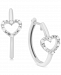 Diamond Heart Hoop Earrings (1/10 ct. t. w. ) in Sterling Silver