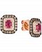 Le Vian Passion Ruby (3/4 ct. t. w. ) & Diamond (5/8 ct. t. w. ) Halo Stud Earrings in 14k Rose Gold