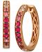 Le Vian Pink Ruby (3/4 ct. t. w. ) & White Sapphire (3/8 ct. t. w. ) Ombre Small Hoop Earrings in 14k Rose Gold, 0.79"