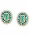Le Vian Costa Smeralda Emeralds (1 ct. t. w. ) & Vanilla Diamond (1/3 ct. t. w. ) Oval Halo Stud Earrings in 14k Gold