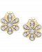 Wrapped Diamond Flower Stud Earrings (1/10 ct. t. w. ) in 14k Gold, Created for Macy's