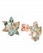 Lali Jewels Aquamarine (3-5/8 ct. t. w. ) & Morganite (3-1/6 ct. t. w. ) Flower Stud Earrings in 14k Rose Gold