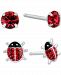 Giani Bernini 2-Pc. Set Crystal Solitaire & Enamel Ladybug Stud Earrings in Sterling Silver, Created for Macy's