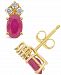 Ruby (1-1/5 ct. t. w. ) and Diamond (1/8 ct. t. w. ) Stud Earrings in 14k Yellow Gold