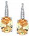 Giani Bernini Champagne & White Cubic Zirconia Leverback Drop Earrings in Sterling Silver, Created for Macy's