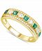 Lab-Created Emerald (1/4 ct. t. w. ) & Lab-Created White Sapphire (1/3 ct. t. w. ) Band in 14k Gold-Plated Sterling Silver