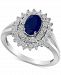 Sapphire (3/4 ct. t. w. ) & Diamond (1/10 ct. t. w. ) Ring in Sterling Silver