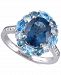Blue Topaz Oval Halo Statement Ring (5-3/8 ct. t. w. ) in Sterling Silver